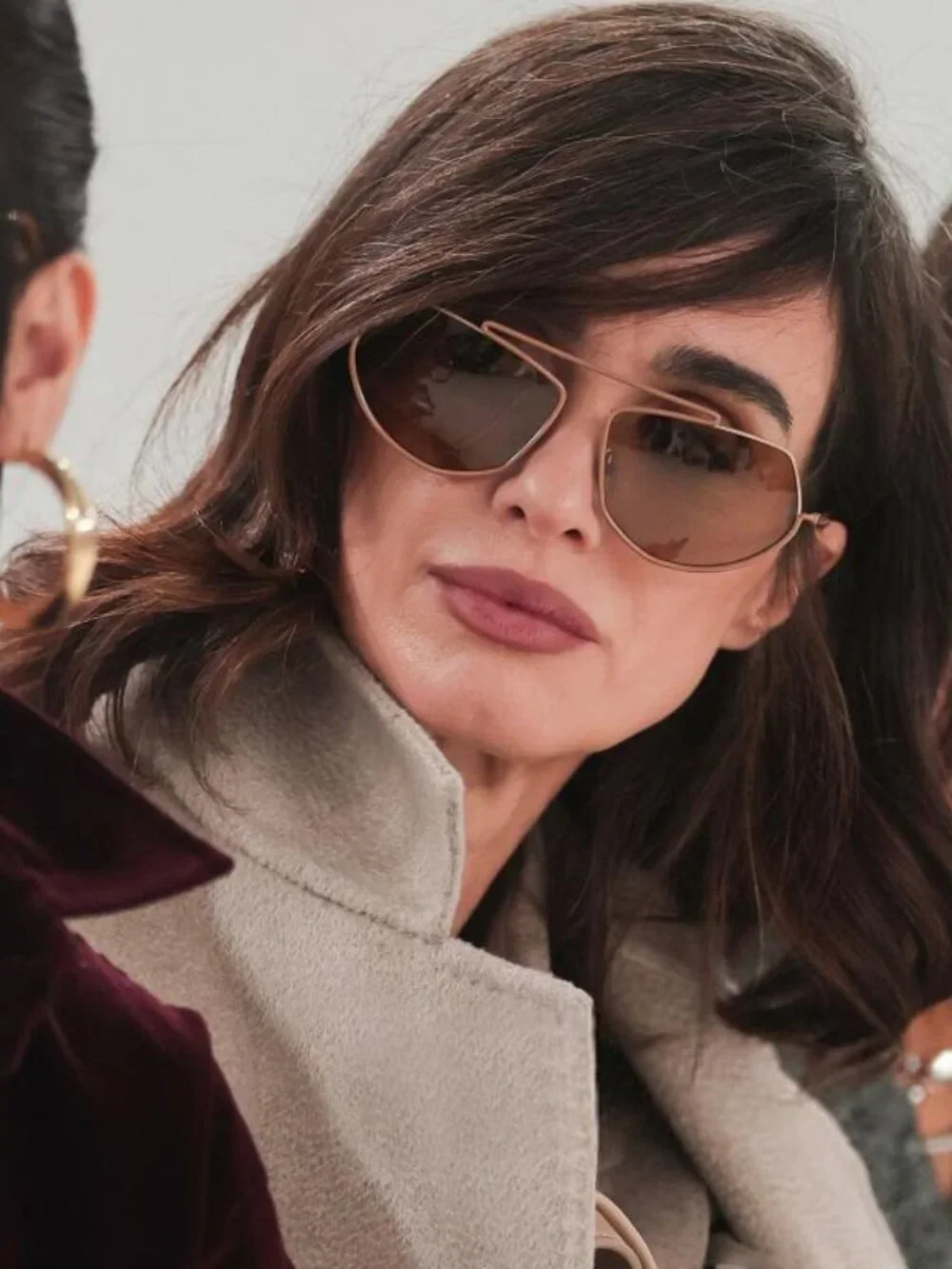Max Mara MM0165 14A Joey Geometric Sunglasses - Shiny Light Ruthenium/Smoke